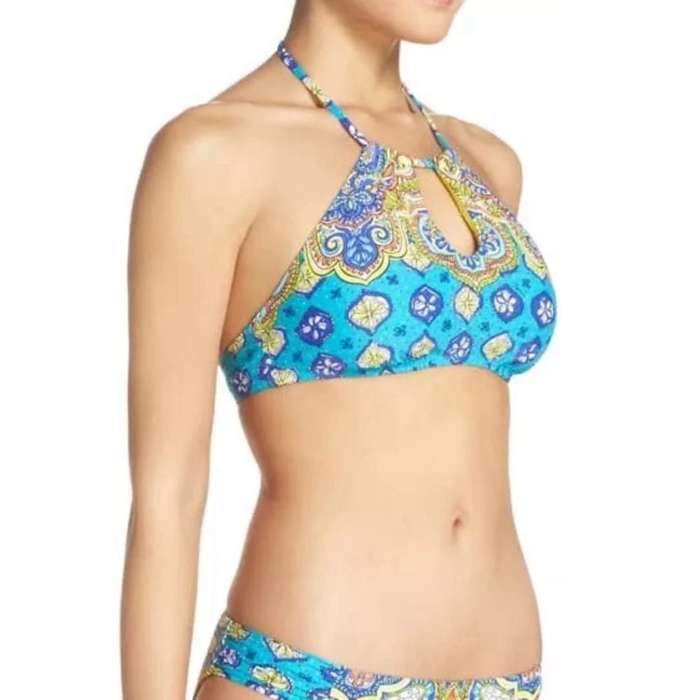 Trina Turk Corsica Bikini Set Vibrant Blue and Yellow Paisley Bikini NWOT